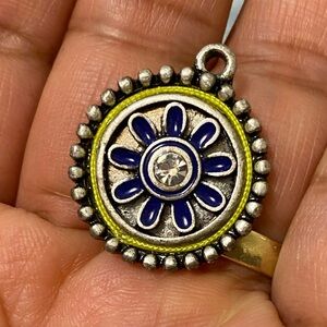Elegant Blue and  Flower Pendant